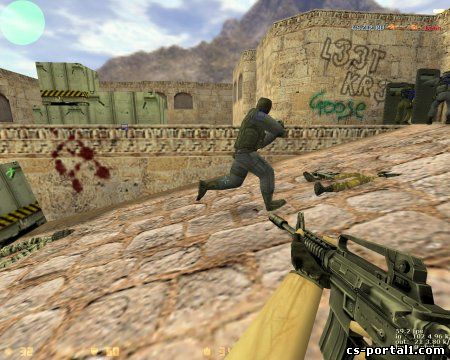 CS 1.6 v42 gameplay - Counter-Terrorist with M4A1 gun.