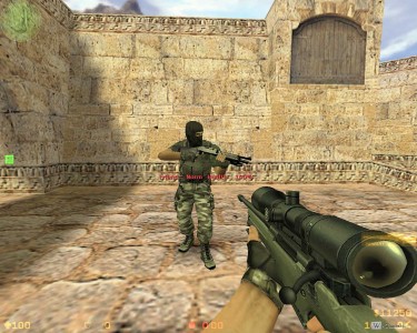 XTCS gameplay in de_dust2 map, Terrorist's player